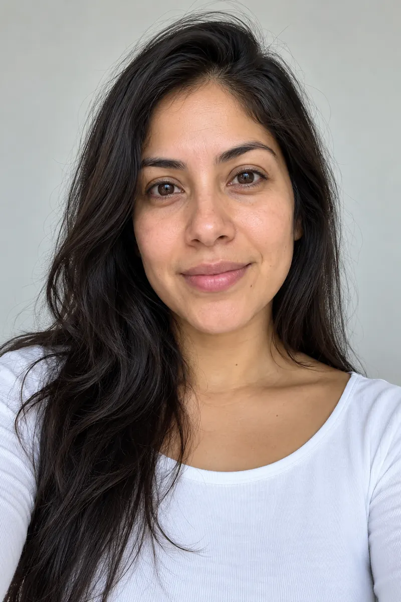 A woman taking a selfie in soft natural light