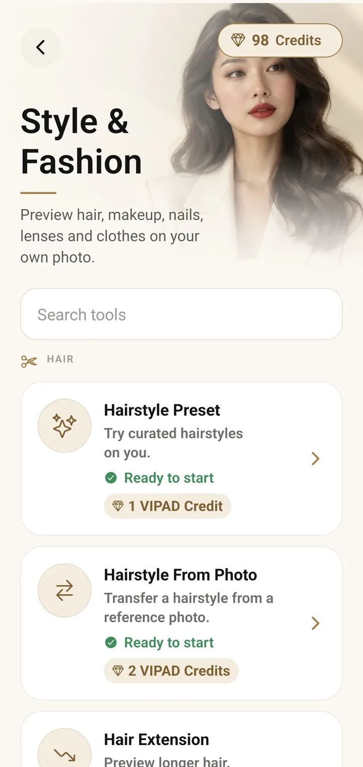 Style and Fashion tools in VIPAD