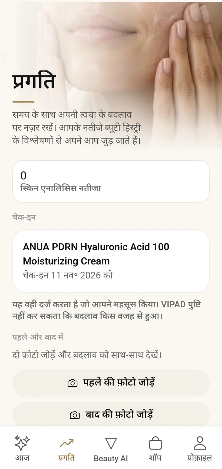 VIPAD में प्रगति स्क्रीन