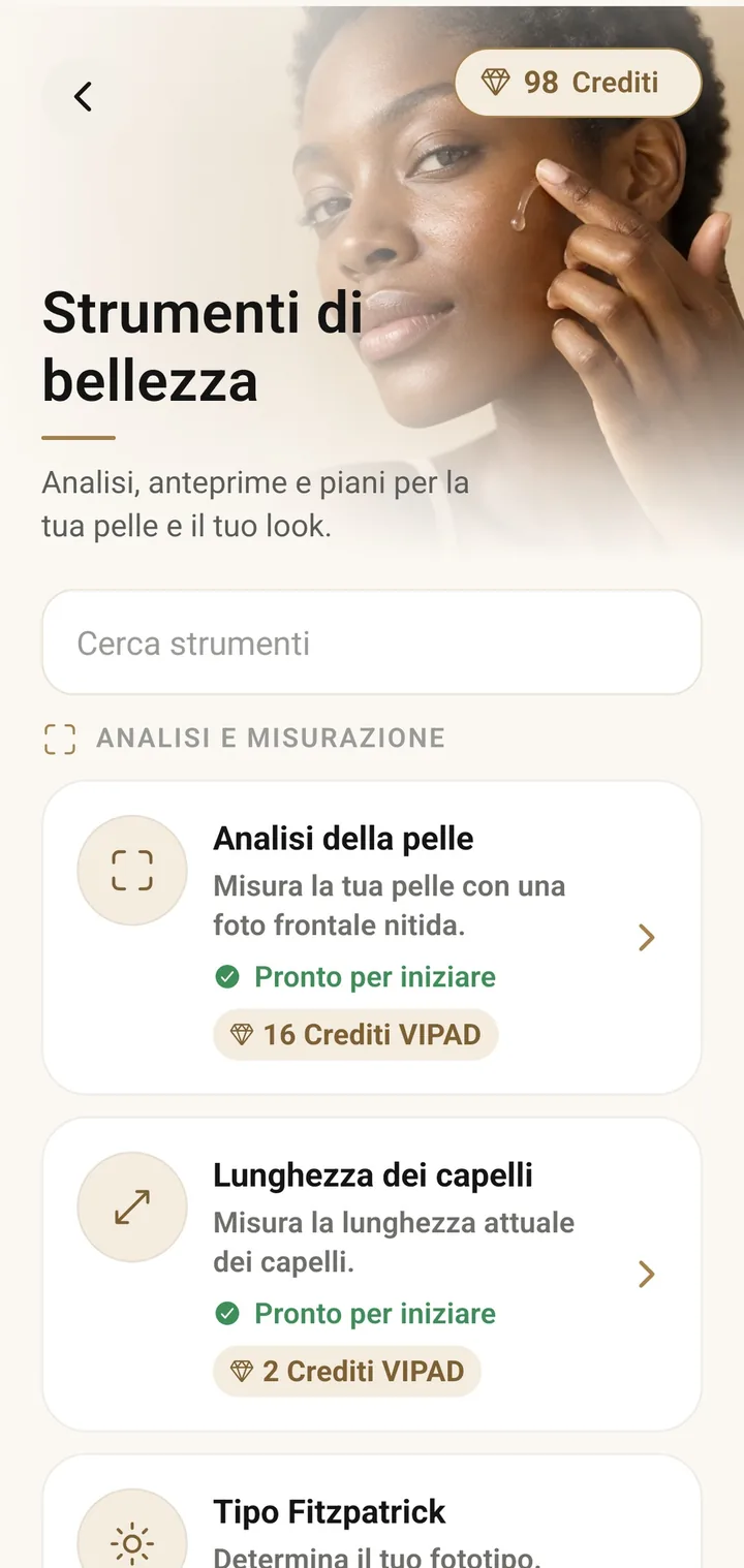 L’elenco degli Strumenti di bellezza in VIPAD