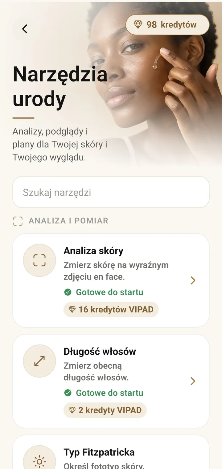 Lista Narzędzi urody w VIPAD