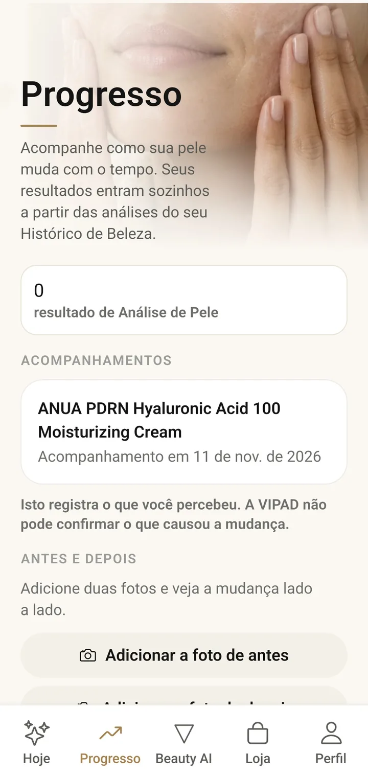 A tela Progresso na VIPAD